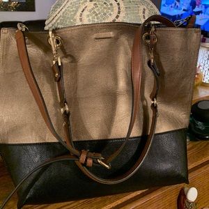 Large gold and black tote